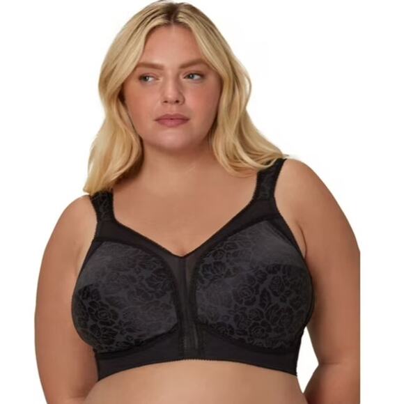Playtex NWOT Size 54DDD Black 18 Hour Comfort Strap Wirefree Bra 4693 - Picture 1 of 7